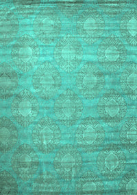 Abstract Turquoise Contemporary Rug, con1274turq