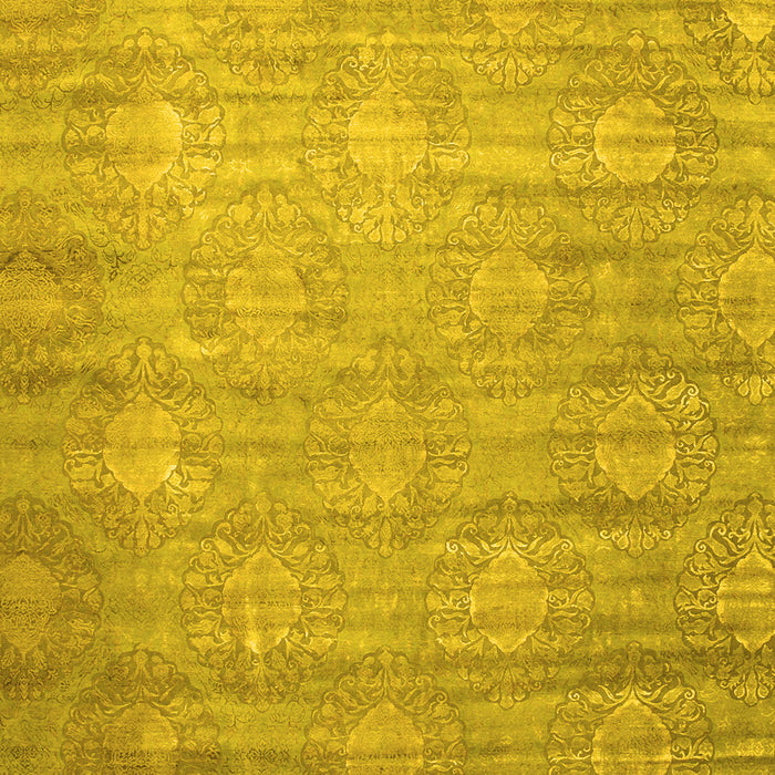 Machine Washable Abstract Yellow Contemporary Rug, wshcon1274yw