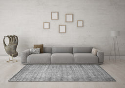 Machine Washable Abstract Gray Contemporary Rug in a Living Room,, wshcon1274gry
