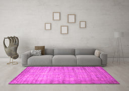 Machine Washable Abstract Pink Contemporary Rug in a Living Room, wshcon1274pnk