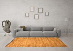 Machine Washable Abstract Orange Contemporary Area Rugs in a Living Room, wshcon1274org