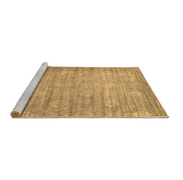 Sideview of Machine Washable Abstract Brown Contemporary Rug, wshcon1274brn