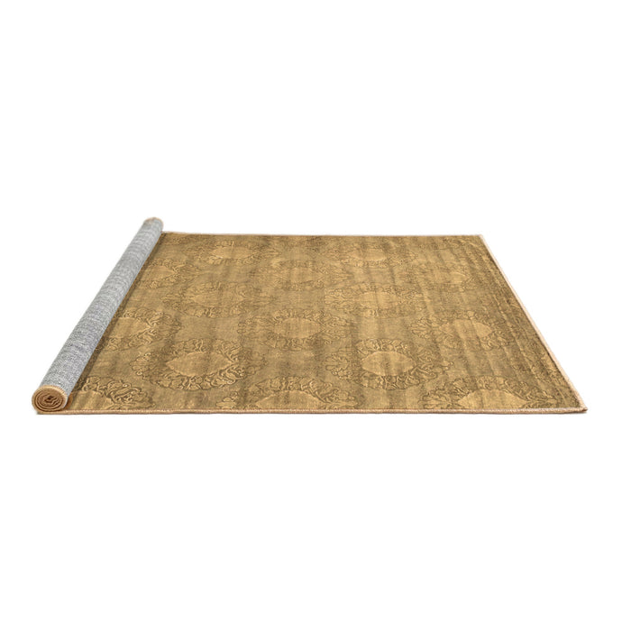 Sideview of Machine Washable Abstract Brown Contemporary Rug, wshcon1274brn