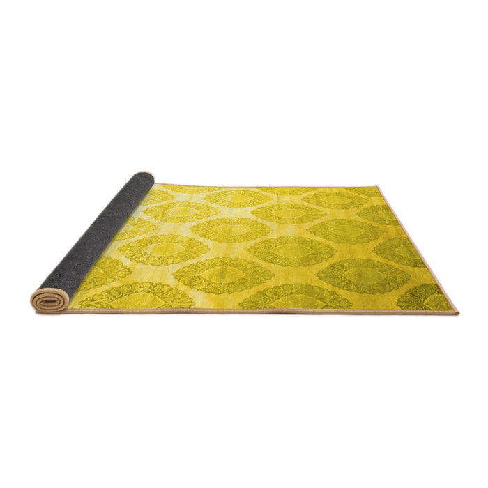 Sideview of Abstract Yellow Contemporary Rug, con1275yw
