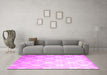 Machine Washable Abstract Pink Contemporary Rug in a Living Room, wshcon1275pnk