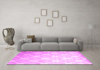 Machine Washable Abstract Pink Contemporary Rug, wshcon1275pnk