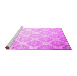 Sideview of Machine Washable Abstract Pink Contemporary Rug, wshcon1275pnk