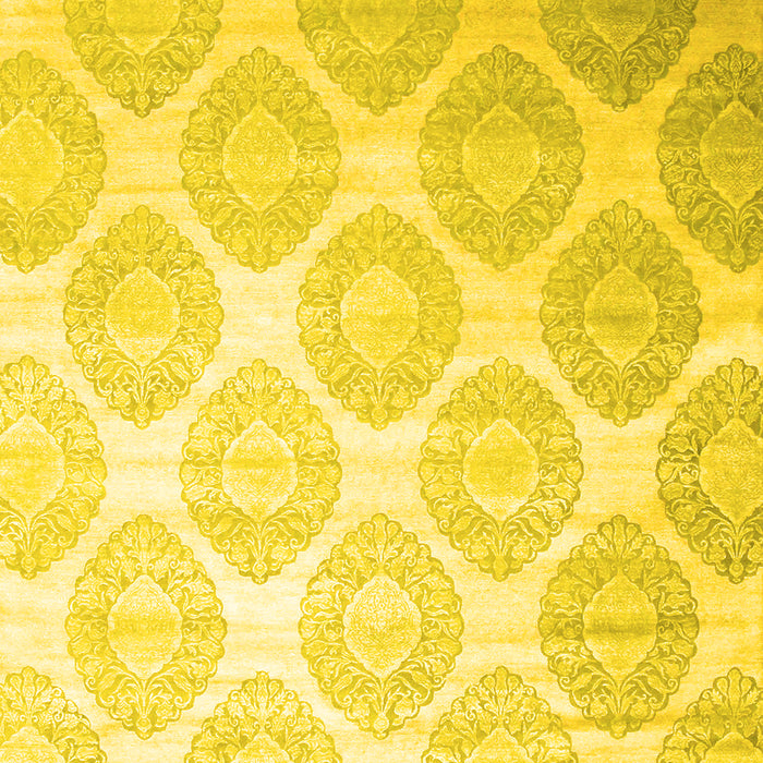 Machine Washable Abstract Yellow Contemporary Rug, wshcon1275yw