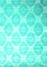 Machine Washable Abstract Turquoise Contemporary Area Rugs, wshcon1275turq