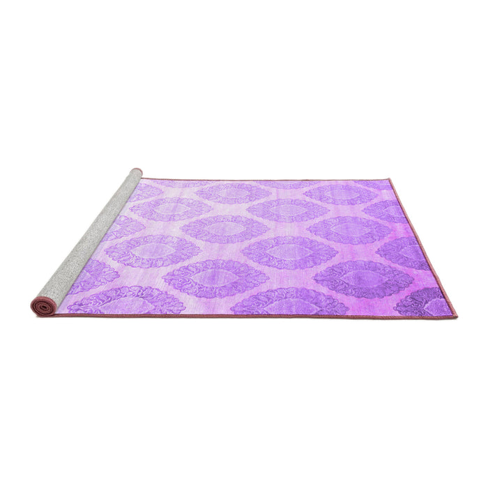 Sideview of Machine Washable Abstract Purple Contemporary Area Rugs, wshcon1275pur