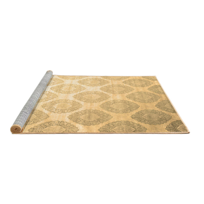 Sideview of Machine Washable Abstract Brown Contemporary Rug, wshcon1275brn