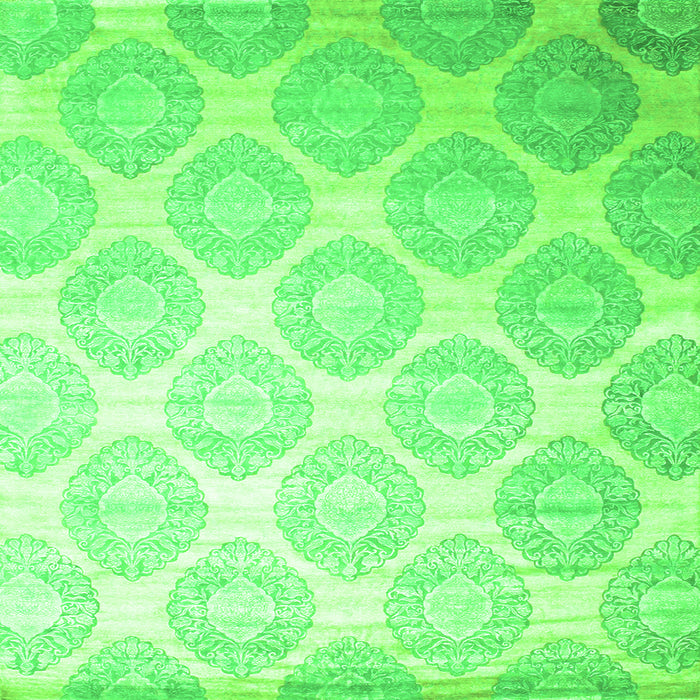 Serging Thickness of Abstract Green Contemporary Rug, con1275grn