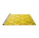 Sideview of Machine Washable Abstract Yellow Contemporary Rug, wshcon1275yw