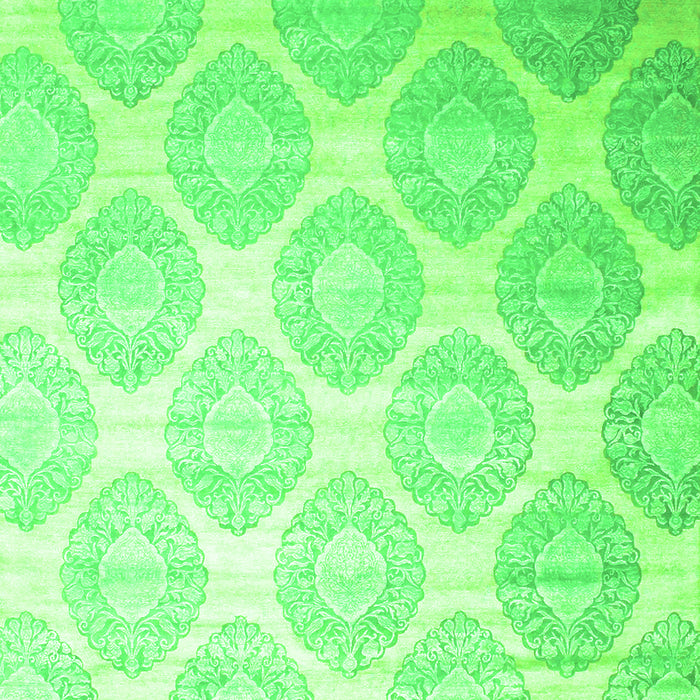 Serging Thickness of Machine Washable Abstract Green Contemporary Area Rugs, wshcon1275grn