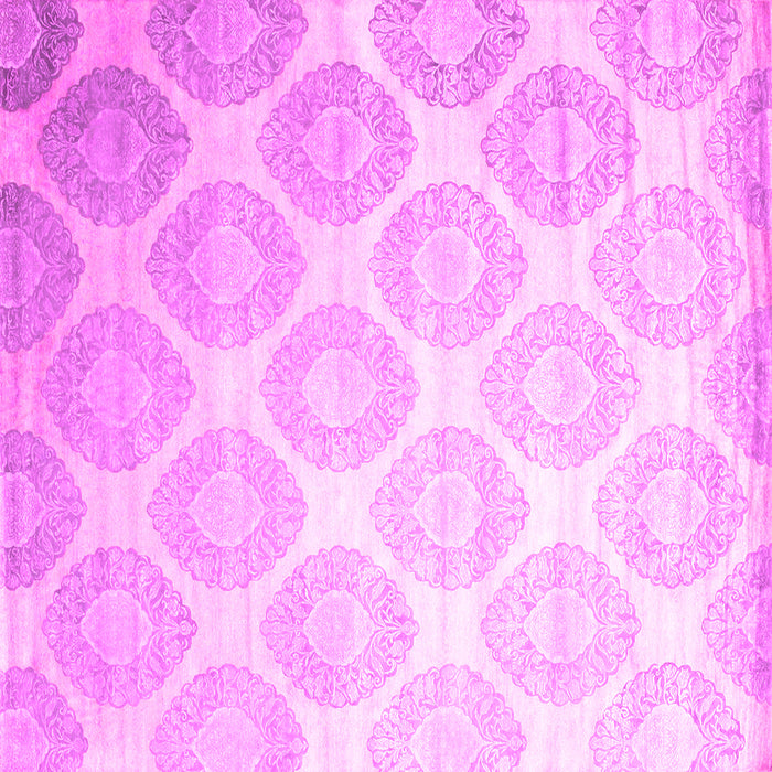 Square Machine Washable Abstract Pink Contemporary Rug, wshcon1275pnk