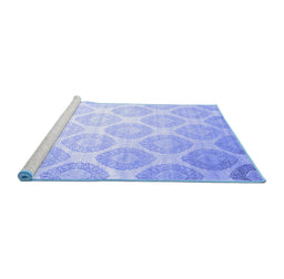 Sideview of Machine Washable Abstract Blue Contemporary Rug, wshcon1275blu