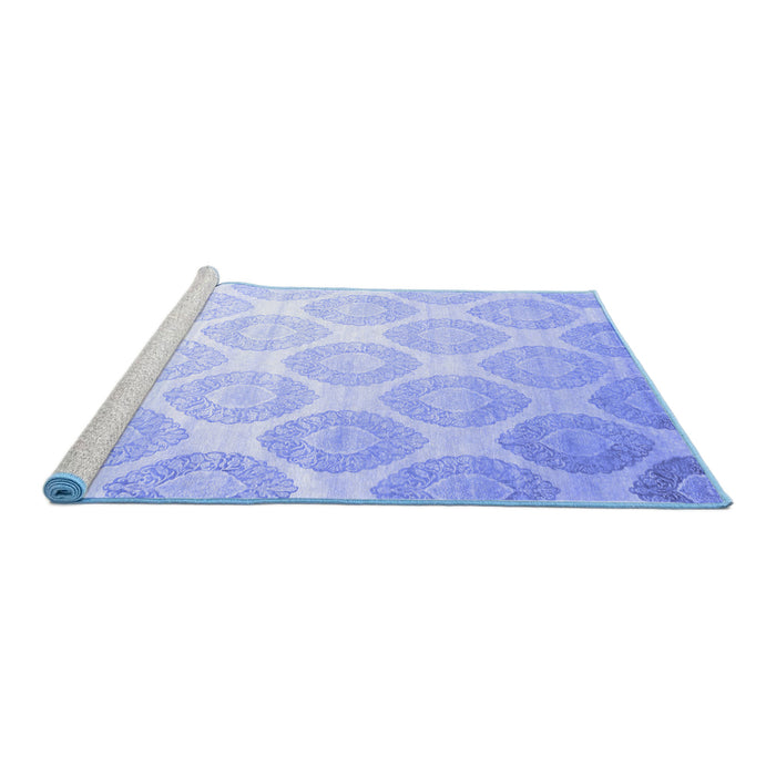 Sideview of Machine Washable Abstract Blue Contemporary Rug, wshcon1275blu