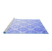 Sideview of Machine Washable Abstract Blue Contemporary Rug, wshcon1275blu