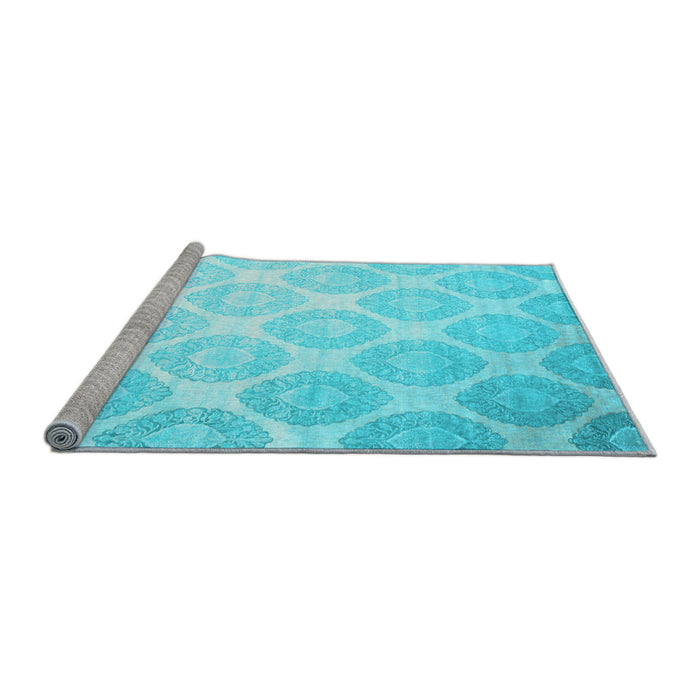 Sideview of Machine Washable Abstract Light Blue Contemporary Rug, wshcon1275lblu