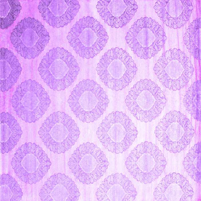 Square Machine Washable Abstract Purple Contemporary Area Rugs, wshcon1275pur