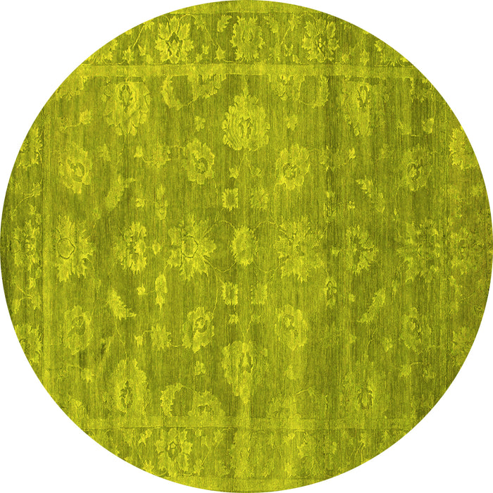 Round Persian Yellow Bohemian Rug, con1276yw