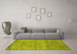 Machine Washable Persian Yellow Bohemian Rug in a Living Room, wshcon1276yw