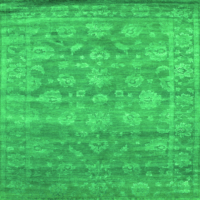 Round Machine Washable Persian Green Bohemian Area Rugs, wshcon1276grn