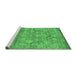 Sideview of Machine Washable Persian Emerald Green Bohemian Area Rugs, wshcon1276emgrn