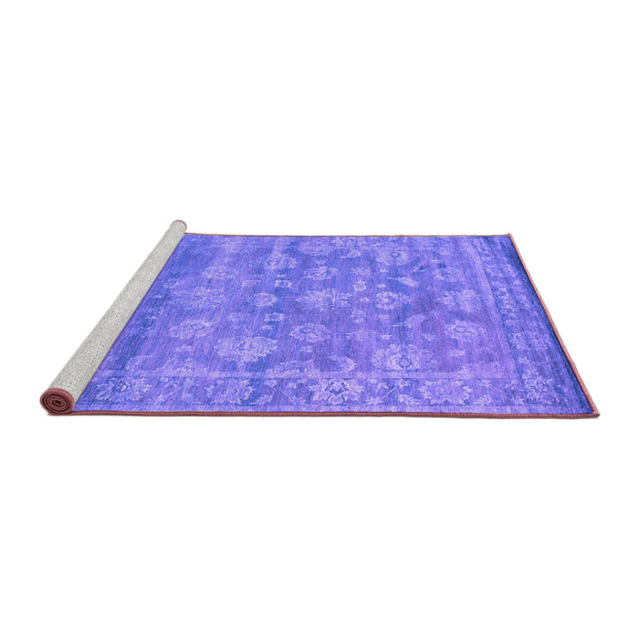 Sideview of Machine Washable Persian Purple Bohemian Area Rugs, wshcon1276pur