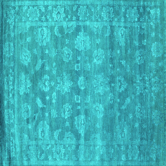 Square Machine Washable Persian Turquoise Bohemian Area Rugs, wshcon1276turq