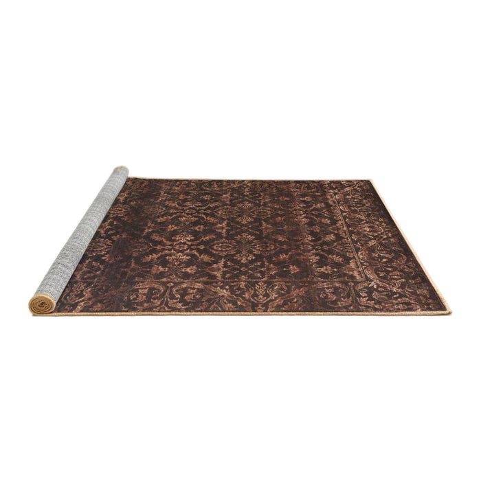 Serging Thickness of Machine Washable Contemporary Chestnut Brown Rug, wshcon1277
