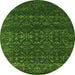 Machine Washable Abstract Green Contemporary Area Rugs, wshcon1277grn