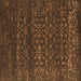 Square Machine Washable Abstract Brown Contemporary Rug, wshcon1277brn