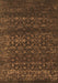 Machine Washable Abstract Brown Contemporary Rug, wshcon1277brn