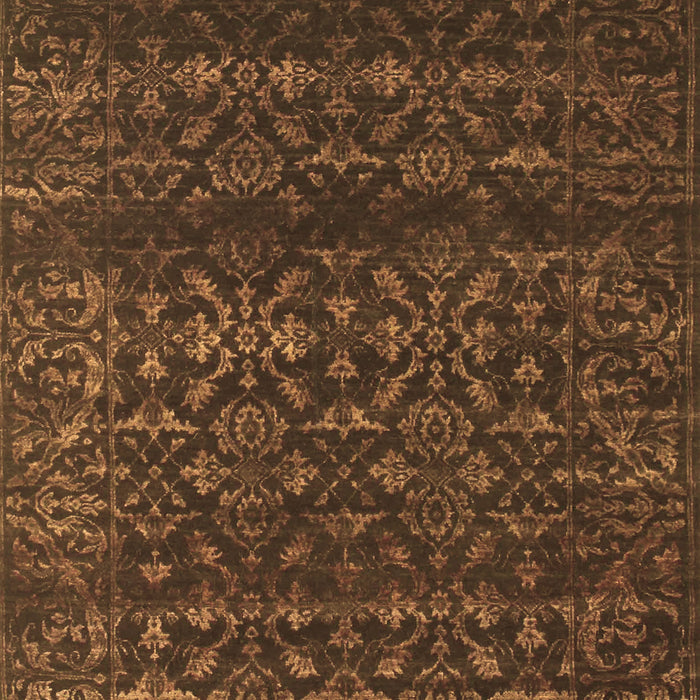 Machine Washable Abstract Brown Contemporary Rug, wshcon1277brn