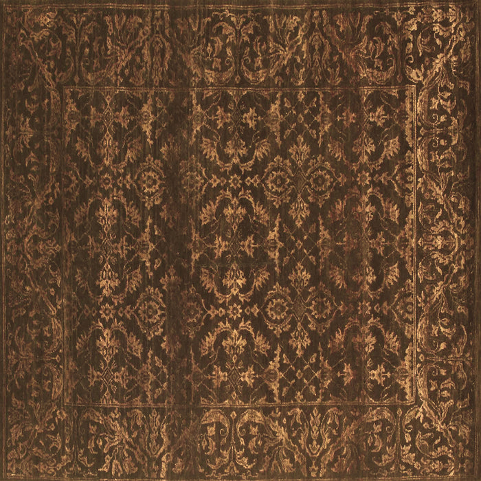 Square Abstract Brown Contemporary Rug, con1277brn
