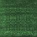 Square Abstract Emerald Green Contemporary Rug, con1277emgrn