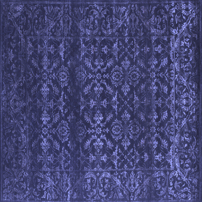 Square Abstract Blue Contemporary Rug, con1277blu