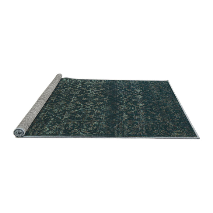 Sideview of Machine Washable Abstract Light Blue Contemporary Rug, wshcon1277lblu