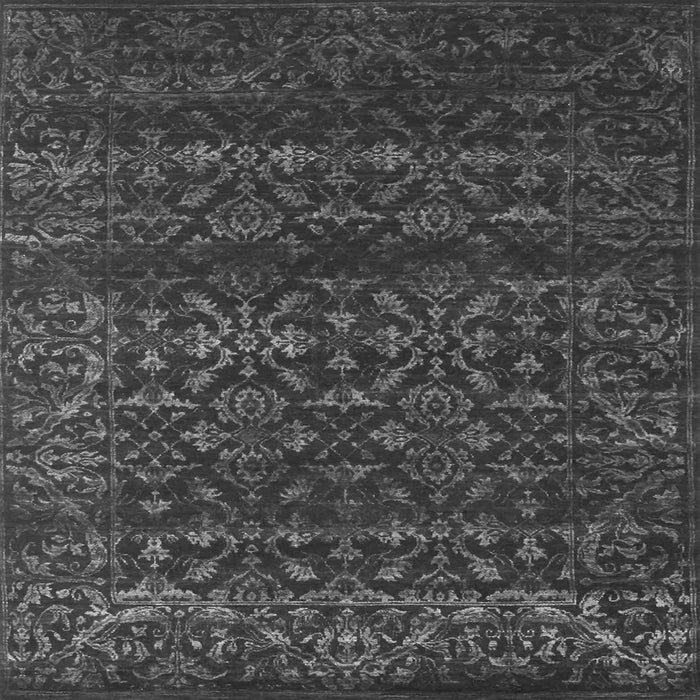 Round Machine Washable Abstract Gray Contemporary Rug, wshcon1277gry