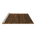 Sideview of Machine Washable Abstract Brown Contemporary Rug, wshcon1277brn