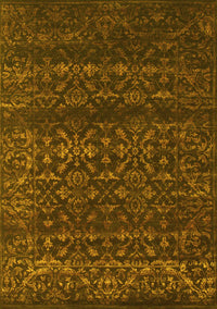 Abstract Yellow Contemporary Rug, con1277yw