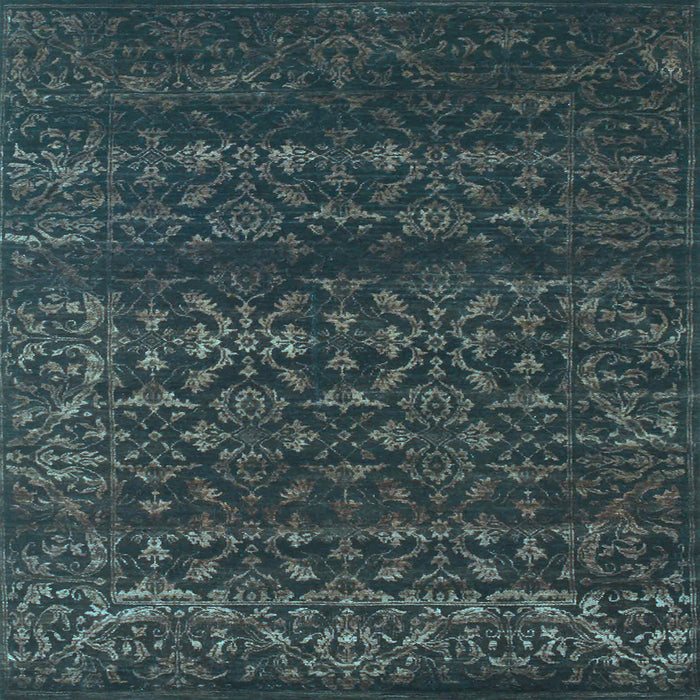 Square Machine Washable Abstract Light Blue Contemporary Rug, wshcon1277lblu
