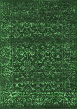 Abstract Emerald Green Contemporary Rug, con1277emgrn