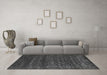 Machine Washable Abstract Gray Contemporary Rug in a Living Room,, wshcon1277gry