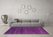 Machine Washable Abstract Purple Contemporary Area Rugs in a Living Room, wshcon1277pur