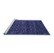 Sideview of Machine Washable Abstract Blue Contemporary Rug, wshcon1277blu