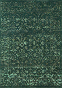 Abstract Turquoise Contemporary Rug, con1277turq