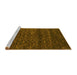 Sideview of Machine Washable Abstract Yellow Contemporary Rug, wshcon1277yw