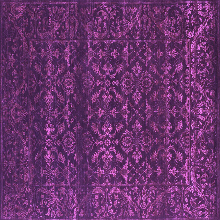 Square Machine Washable Abstract Purple Contemporary Area Rugs, wshcon1277pur